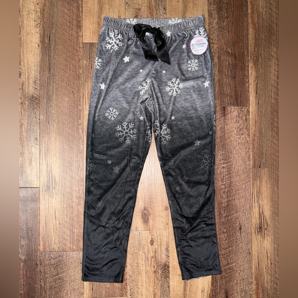 Justice Black and Gray Snowflake Pajama Set - Picture 5 of 9